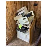 GROUP OF DESK ORGANIZERS, PLASTIC FILE CABINET