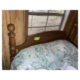 FULL SIZE BED, WOODEN HEADBOARD, FOOTBOARD, RAILS