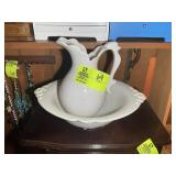 HAEGER PITCHER AND WASH BOWL, PITCHER 10 IN TALL