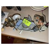 GROUP OF MISC ITEMS, DUCK FIGURINESK, MEASURING CU