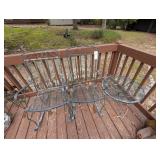 GROUP INCLUDING TWO VINTAGE METAL ROCKING CHAIRS A