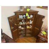 WOODEN CORNER CABINET, 28.5 IN X 14.5 IN X 48 IN,