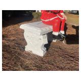 3 PIECE CONCRETE BENCH, CURVED, APPROX 30 IN X 14