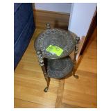 BRASS COLOR METAL TWO TIER PLANT STAND, 11 IN DIAM