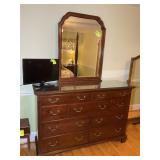 9 DRAWER WOODEN DRESSER, 61 IN X 19 IN X 43 IN, OV