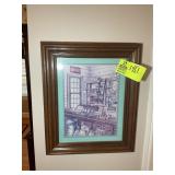 FRAMED PRINT COUNTRY STORE THEME 14 IN X 17 IN