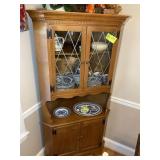 4 DOOR WOODEN CORNER CABINET 36 IN X 21 IN X 75 IN