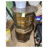 PAIR OF OCTAGONAL WOOD SIDE TABLES, 24 IN X 22 IN