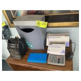 GROUP OF OFFICE SUPPLIES, PAPER SHREDDER