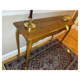 WOODEN HALL TABLE, 46 IN X 15 IN X 30 IN