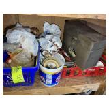 CONTENTS OF SHELF, LEFT SIDE, MISC HARDWARE/TOOLS,