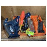 TWO ORANGE TOOL TOTES WITH CONTENTS, RYOBI CORDLES