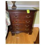 5 DRAWER WOODEN NIGHT STAND, 28 IN X 16 IN X 34 IN