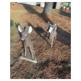 PAIR OF SMALL CONCRETE DEER, APPROX 32 IN TALL
