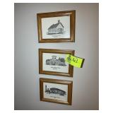 GROUP OF 3 SMALL FRAMED 'ANGIER BAPTIST CHURCH' PR