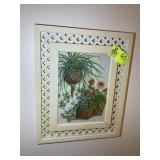 DECORATIVE WALL PRINTS IN HALL, FLORAL 17 IN X 21