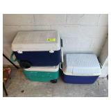 GROUP OF COOLERS, TWO ROLLING