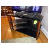 GLASS TOP 3 TIER TV STAND 43 IN X 26 IN X 24 IN