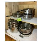 GROUP OF ONEIDA POTS WITH LIDS