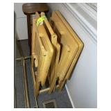 GROUP OF TV TRAYS AND STOOL 27 IN SEAT HEIGHT