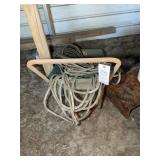 VINTAGE METAL TWO WHEEL GARDEN CART WITH HOME MADE