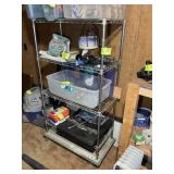 4 TIER METRO RACK ON 4 WHEEL DOLLY, 36 IN X 18 IN