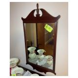 WOOD FRAME WALL MIRROR, 20 IN X 36 IN