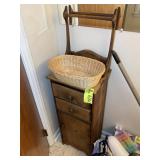 2 DRAWER WOODEN WASH STAND 15.5 IN X 12 IN X 53 IN