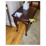 WOODEN DROP LEAF SIDE TABLE, 26 IN X 17 IN X 25 IN