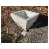 PAIR OF CONCRETE PLANTERS, 14 IN SQ X 9 IN