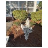 GROUP OF YARD ART, SHEPARDS HOOK, FLAG