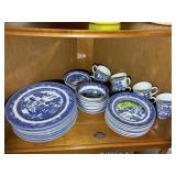 40 PIECES OF JOHNSON BROTHERS WILLOW PATTERN CHINA