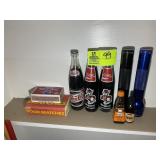 PAIR OF FLASHLIGHTS AND GLASS NC STATE COKE BOTTLE