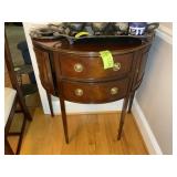 BAKER FUNITURE HALF ROUND TABLE 34 IN X 18 IN X 35