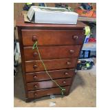 6 DRAWER WOODEN CHEST OF DRAWERS30 IN X 17 IN X 50