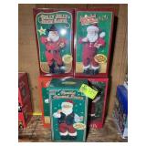 GROUP OF MISC ANIMATED SANTA FIGURINES, ROCKIN ARO
