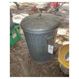 GALVANIZED METAL TRASH CAN
