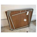 FOLDING CARD TABLE AND FOLDING WOOD SLAT TOP OUTDO