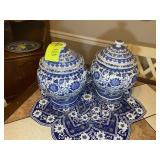PAIR OF BOMBAY GINGER JARS 12 IN TALL