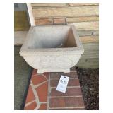 SQUARE CONCRETE PLANTER, 14 IN SQ X 9 IN TALL