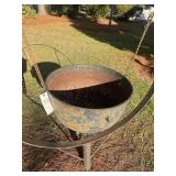LARGE CAST IRON POT, 22 IN DIAMETER, DOES NOT INCL