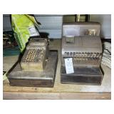 PAIR OF VINTAGE CASH REGISTERS, UNKNOWN CONDITION,