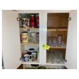 CONTENTS OF 2 CABINETS INCLUDING GLASS AND COFFEE