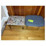 PAIR OF FOOT STOOLS, ONE WITH STORAGE