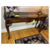TWO DRAWER HALL TABLE, 47 IN X 14 IN X 30 IN, NO C