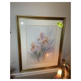FRAMED WALL ART, FLORAL THEMED, 26 IN X 32 IN