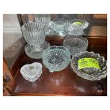 GROUP OF GLASS CANDY DISHES
