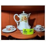 SECOND SHELF CORNER CABINET T-PITCHER TEACUPS WITH