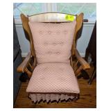 VINTAGE WOODEN SPRING ROCKER WITH PADDED SEAT IN B