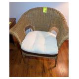 WICKER ARMCHAIR WITH CUSHION SEAT